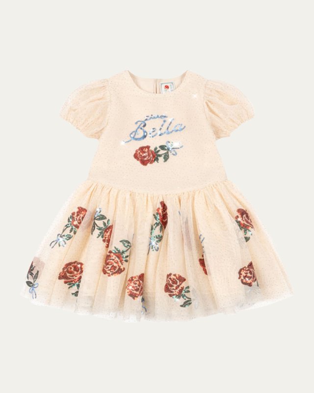 Rosie H-W x Girl's Bella Sequined Tulle Dress, Size 12M